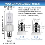 Vinaco E11 Bulb JDE11 120v 75w Halogen Light Bulbs T4 E11 Bulb with E11 Mini Candelabra Base High Output 1150lm E11 Halogen Bulb 4PCS E11 Light Bulb with Warm White