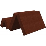 Ambesonne Faux Suede Foldable Mattress Digitally Printed Weathered Texture Portable Futon Mat Lightweight Sleeping Pad Spare Bedroom Guest Bed for Camping Dorms Chocolate Queen