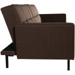 Casa Andrea Milano LLC Modern Plush Tufted Linen Fabric Splitback Living Room Sleeper Futon Small Brown