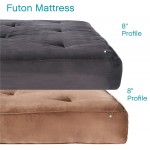 Classic Brands Classic 8-Inch Futon Mattress with Independently Encased Innerspring Coils Brown Full