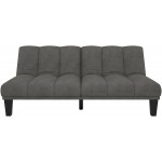 DHP Hamilton Estate Premium Futon Sofa Sleeper Comfortable Plush Microfiber Upholstery Rich Grey