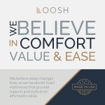 Full Size Futon Mattress Hand-Tufted in The USA by Loosh Soft Lightweight Cover Durable Layered Foam Interior 5” Denim Blue Frame Not Included
