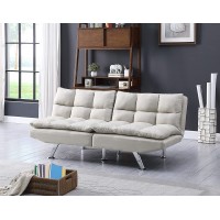 Futon Sofa Bed Foldable Couch Contemporary Modern Convertible Couch Sleeper for Living Room Beige Armless