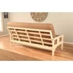 Kodiak Furniture Monterey Futon Set No Drawers with Antique White Base and Linen Charcoal Mattress