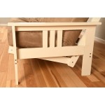 Kodiak Furniture Monterey Futon Set No Drawers with Antique White Base and Linen Charcoal Mattress