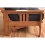Kodiak Furniture Monterey Futon Set with Barbados Finish Full Linen Charcoal