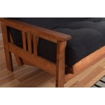 Kodiak Furniture Monterey Futon Set with Storage Drawers with Barbados Base and Linen Charcoal Mattress