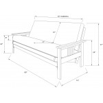 Kodiak Furniture Monterey Futon Set with Storage Drawers with Barbados Base and Oregon Trail Saddle Mattress