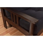 Kodiak Furniture Monterey Queen-size Futon Storage Drawers Espresso Finish with Suede Gray Mattress