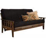 Kodiak Furniture Tucson Full Size Futon Set in Rustic Walnut Finish Suede Black