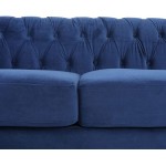 Large Sofa Modern 3 Seater Couch Furniture Three-seat Sofa Classic Tufted Chesterfield Settee Sofa Tufted Back for Living Room Blue