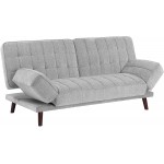 Lexicon Knudson Convertible Futon Sofa Sleeper Silver Gray