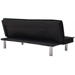 Modern Fabric Sofa Bed Futon with Chrome Legs Convertible Folding Sofa Bed for Compact Living Spaces Apartments Dorms Black