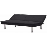 Modern Fabric Sofa Bed Futon with Chrome Legs Convertible Folding Sofa Bed for Compact Living Spaces Apartments Dorms Black