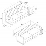 Novogratz 2358979N Skylar Coil Modern Sofa Bed and Couch Green Velvet Futon
