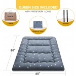 XICIKIN Japanese Floor Mattress Japanese Futon Mattress Foldable Mattress Roll Up Mattress Tatami Mat with Washable Cover Easy to Store and Portable for Camping Triangle Twin Full Queen