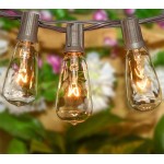 10 Pack Replacement Bulbs ST40 Clear Edison 7W Light Bulbs E17 Screw Base Glass Bulb Fit ST40 Outdoor Patio String Lights Backyard Decor Warm White