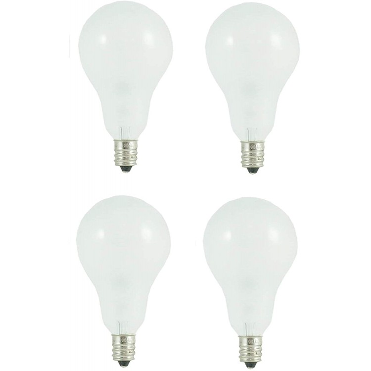 A15 Ceiling Fan Light Bulbs E12 Base 60 Watt  Frosted Warm White 2700K Non-Dimmable Dysmio Candelabra Base Light Bulb 4 Pack