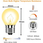 Appliance Oven Light Bulb 40W for Refrigerator Over Hood Stove Microwave Replacement Bulb High Temperature Resistant A15 Incandescent E26 Medium Base 120V Soft White Pack of 2