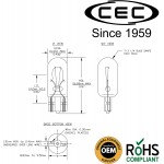 CEC Industries 193 Light Bulb 14V 4.62W T3.25 Shape 10-Pack