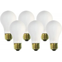 CEC Industries TS60 A19 Frosted Incandescent Replacement Edison Light Bulb Silicone-Coated 130V 60W E26 Medium Screw Base Soft White 6-Pack