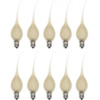 Creative Hobbies Country Style Silicone Dipped Candle Light Bulbs Pkg of 10 Bulbs ~ 5 Watt Pearlized Silicone Gold Glow