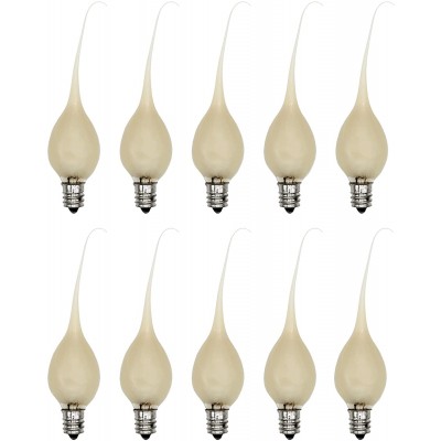 Creative Hobbies Country Style Silicone Dipped Candle Light Bulbs Pkg of 10 Bulbs ~ 5 Watt Pearlized Silicone Gold Glow