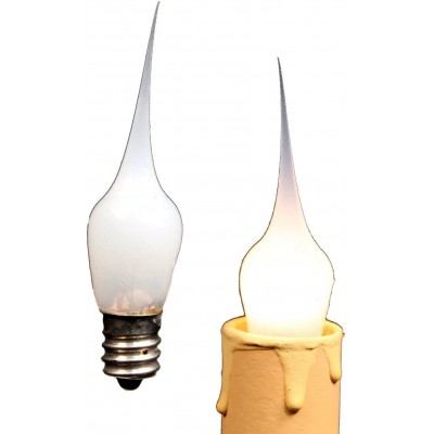 Creative Hobbies Mini Country Style Silicone Dipped Candle Light Bulbs 3 Watt -Pack of 10 Bulbs