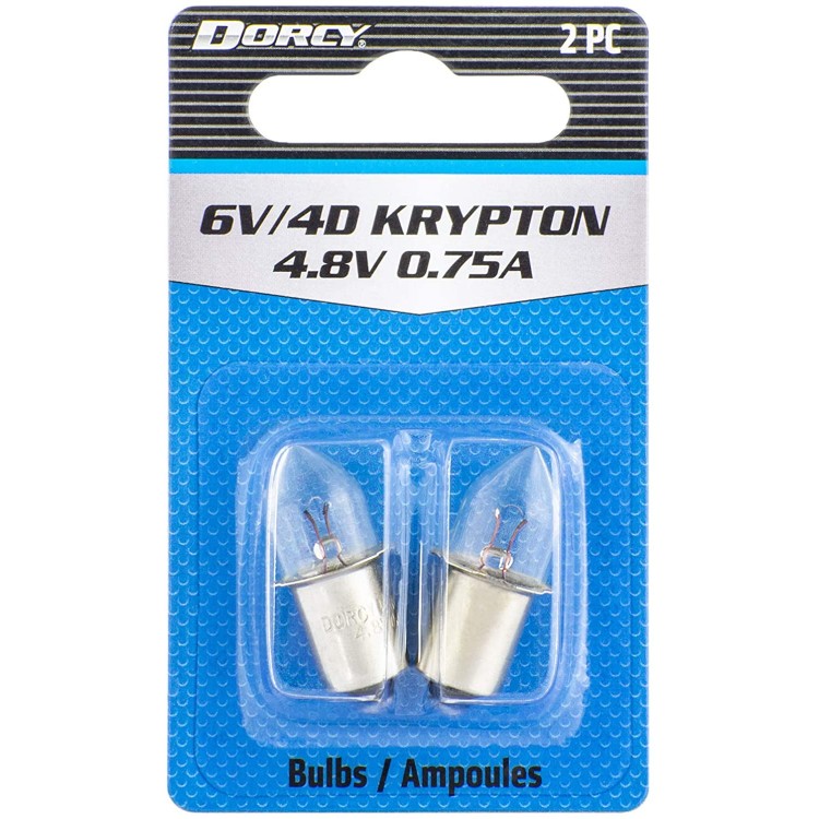 Dorcy 6-Volt 4D-4.8-Volt 0.75A Bayonet Base Krypton Replacement Bulb 2-Pack 41-1663