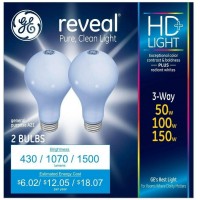 GE 84272 HD Reveal 3 Way Light Bulb 50 100 150 watts 6 Pack