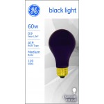 GE A19 Black Light Incandescent Light Bulb 60-Watt Replacement Medium Base 6-Pack