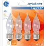 GE Crystal Clear Incandescent Chandelier Light Bulbs Ca Type Light Bulbs 40-Watt 330 Lumen Medium Base Clear Light Bulbs 16-Pack Decorative Candelabra Light Bulbs