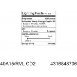 GE Lighting 48706 40-Watt Reveal A15 Appliance Bulb 2-Card 2 Count Pack of 1 Clear