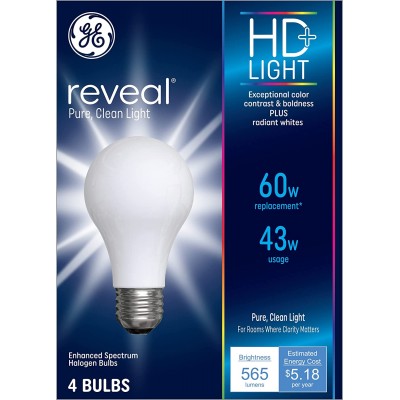 GE Lighting 67770 Halogen Light Bulb 4 Count Pack of 1 White