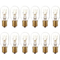 Himalayan Salt Lamp Bulbs 25 Watt Original Replacement Long Lasting Incandescent Candelabra Light Bulbs E12 Socket Pack of 12