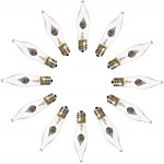 Holiday Joy Flicker Flame Crystal Clear Flame Tip Candelabra Replacement Bulbs Great for Electric Window Candle Lamps CA5 E12-1 Watt 120 Volts 6 Pack