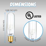 OhBulbs OhLectric OL-46474 T6 Tubular Candelabra Base 25 Watts E12 Clear Dimmable Incandescent Light Bulb 120V 180 Lumen 2000 Average Rated Hours 2700K Warm White Pack of 12