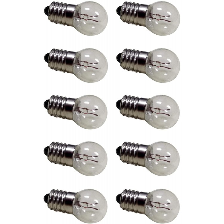 Sci-Supply Pack of 10 E10 Miniature Screw Base Light Bulbs 1.5V 0.3A