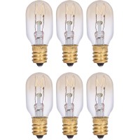 Simba Lighting T6.5 25W Replacement Bulb 6 Pack for Himalayan Salt Rock and Basket Plug in Scentsy Wax Warmer Night Light Mini Tube Shape 120V E12 Candelabra Base Dimmable 2700K Warm White