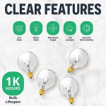 Sterl Lighting – 25 Watts G16.5 E12 Candelabra Base – Authentic Scentsy Full-Size Warmer Light Bulb 120V Candle Warmer – Incandescent Wax Melt Light Bulb Replacement 170Lm 2700K Clear – 4 Pack