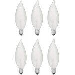 SYLVANIA Double Life Multi-Use Incandescent Bulb 60W B10 E12 Candelabra Base Frosted 525 Lumens 2850K Clear Soft White 6 Pack 15325