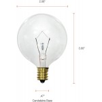 SYLVANIA Incadescent Globe Shape Décor Light Bulb G16.5 25W E12 Candelabra Base 180 Lumens 2850K Soft White 6 Pack 13618