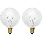SYLVANIA Incandescent 40W G16.5 Décor Globe Light Bulb E12 Candelabra Base 330 Lumens Clear 2850K Warm White 2 Pack 13666