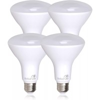 4 Pack Bioluz LED 90 CRI BR30 LED Dimmable Bulb 7.5W = 65 Watt Replacement 650 Lumen 4000K Cool White Indoor Outdoor Flood Light UL Listed Title 20 High Efficacy Lighting Pack of 4