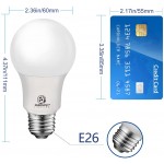 40W Equivalent A19 LED Light Bulb 5000K DaylightNatural White E26 Standard Base Non-Dimmable 450lm UL Listed 4-Pack