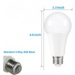 A19 3 Way LED Bulb 50 75 100W Equivalent 500 1200 1600 Lumen 3000K Warm White E26 Medium Base 2 Pack