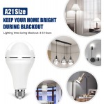 A21 6PK Emergency-Rechargeable-Light-Bulbs Keep Lighting During Power Outage 12W 6500K LED 65W Equivalent Light Bulbs 1200 mAh Battery Backup Light Bulbs for Home Power Failure