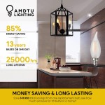 AMDTU E12 LED Chandelier Light Bulb-Frosted 40 watt Type B Candelabra Light Bulbs,Dimmable 2700k Soft White,for Ceiling Fan,Dining Room,Light Fixtures,Pack of 12 Candle Light Bulbs