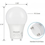 DEWENWILS GU24 LED Light Bulb 60W Equivalent Dimmable 2 Prong Light Bulbs 5000K Daylight White 9W 800 Lumens A19 Shape Bulbs GU24 Twist Lock Base UL Listed 4 Pack