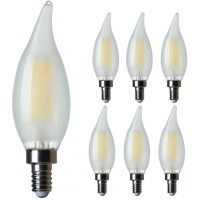 E12 LED Chandelier Light Bulb-AMDTU 5000k Daylight Bright Frosted Candelabra LED Light Bulbs Dimmable,4w B10 B11 Flame Shape Candle Light Bulbs for Ceiling Fan,Dining Room,Small Light Bulb 6pack
